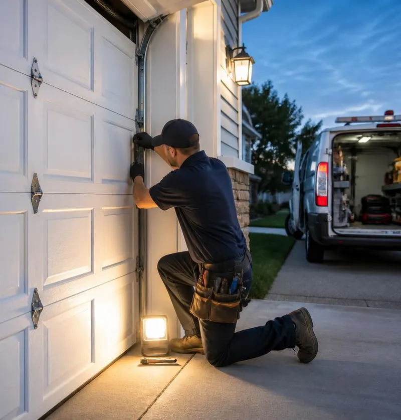 Off Track Door Repair in Alva